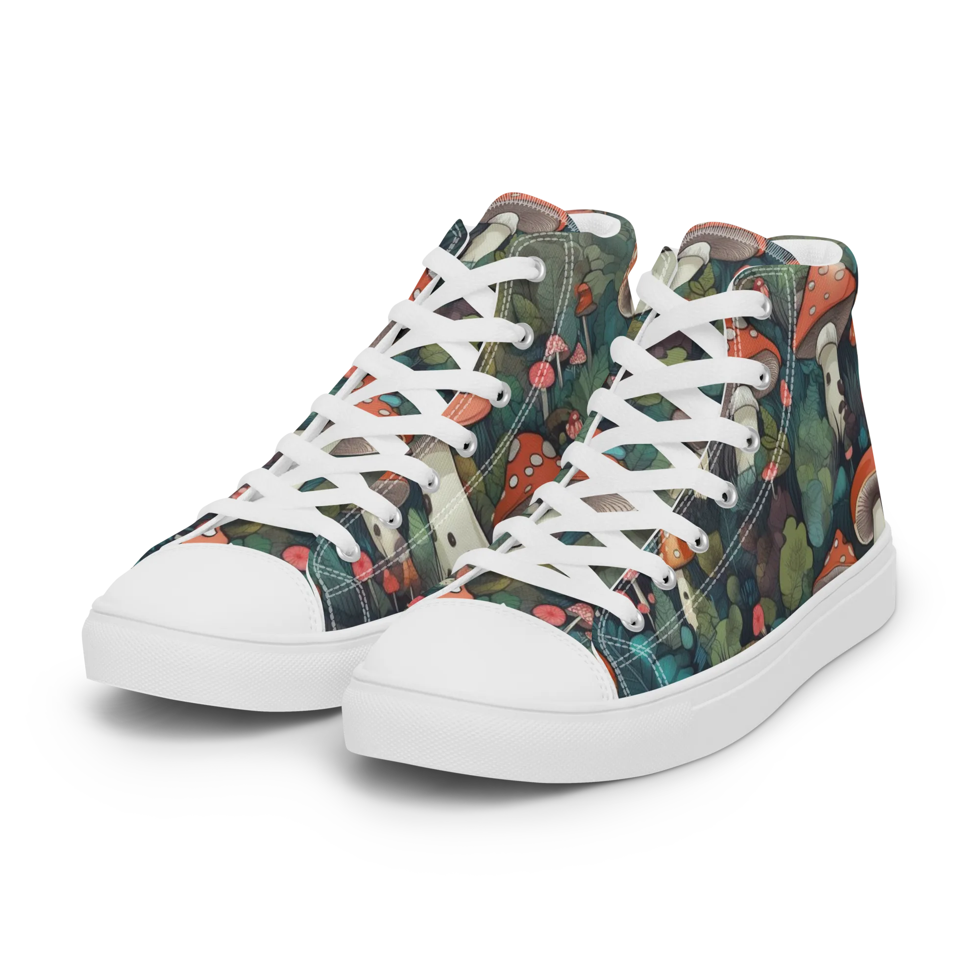 Toadstool Canopy on Women's High Top Canvas Shoes — Left Front
