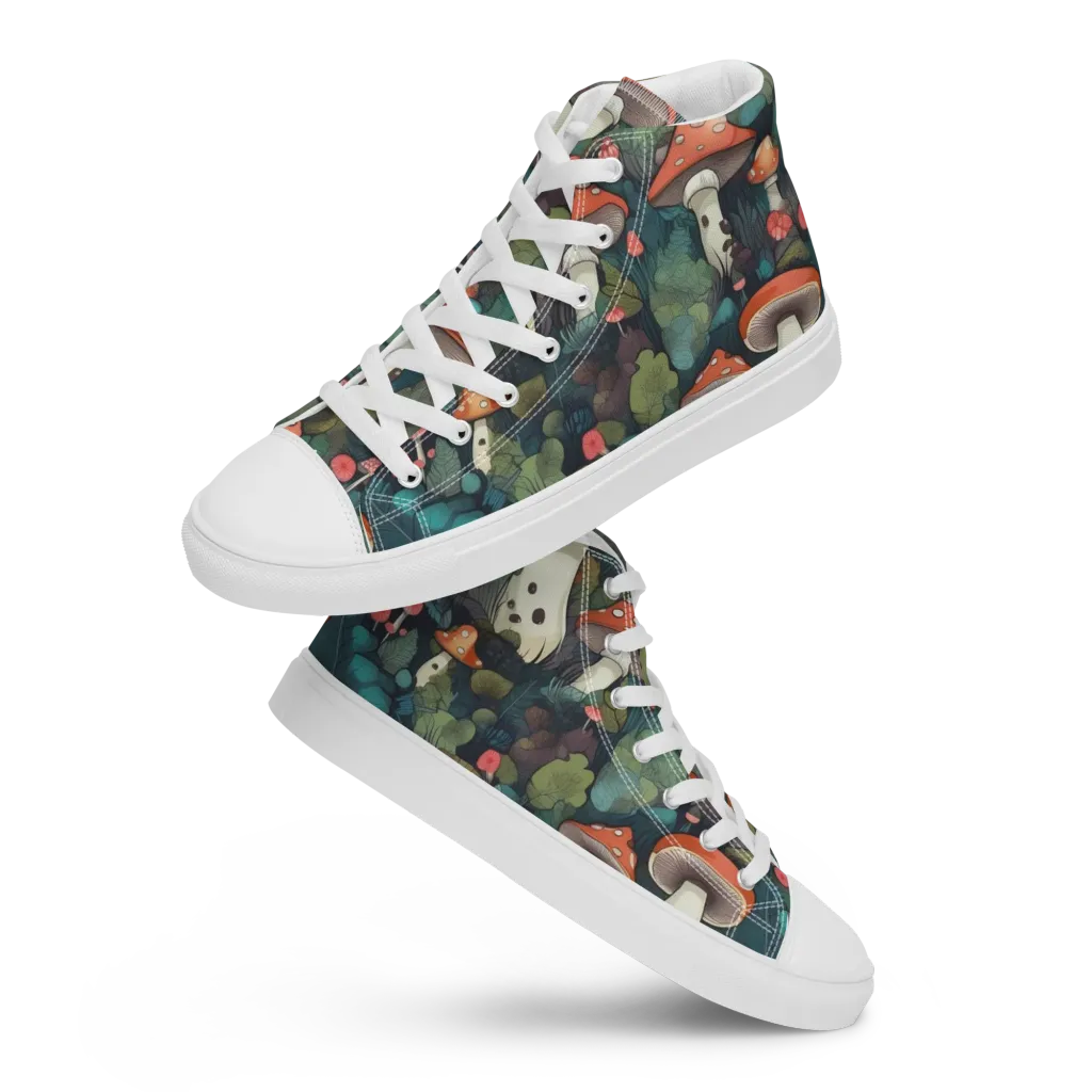 Toadstool Canopy on Women's High Top Canvas Shoes — Front
