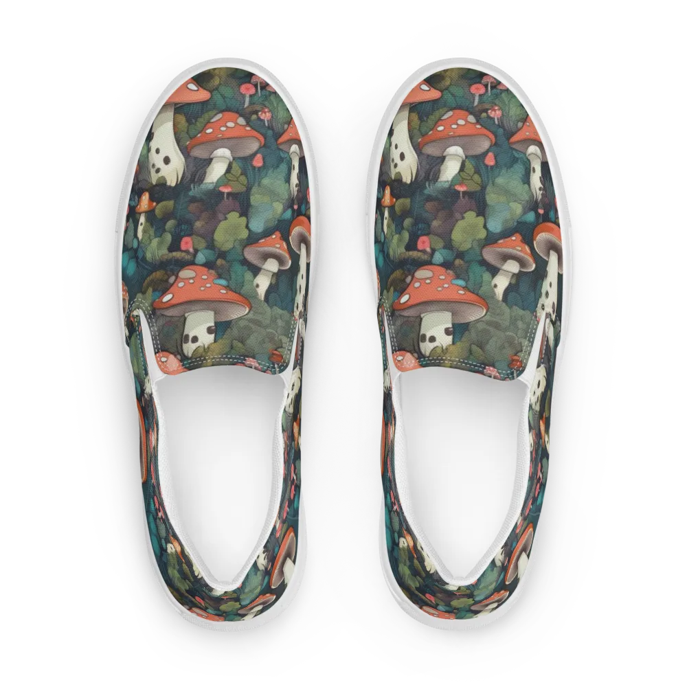 Toadstool Canopy on Men's Slip-On Canvas Shoes — Front