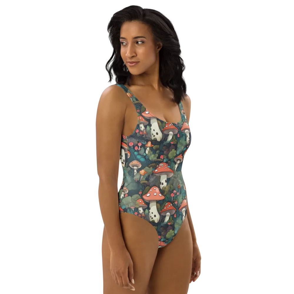 Toadstool Canopy on One-Piece Swimsuit — Right