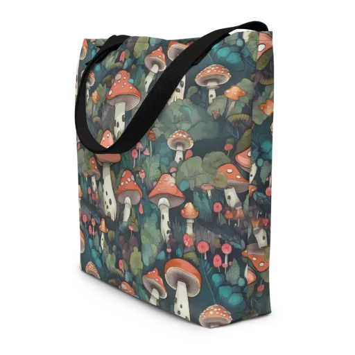 Toadstool Canopy on a Large Tote Bag W/ Pocket
