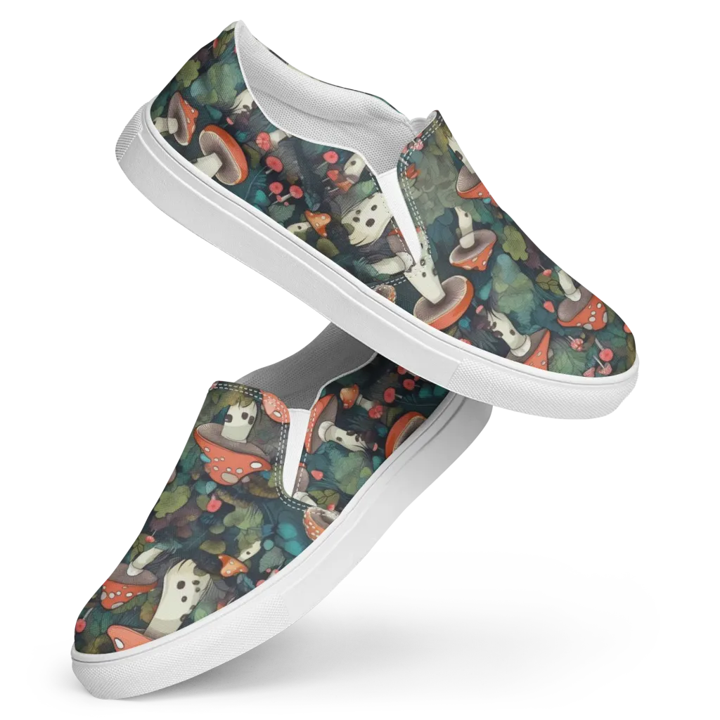 Toadstool Canopy on Women's Slip-On Canvas Shoes — Front