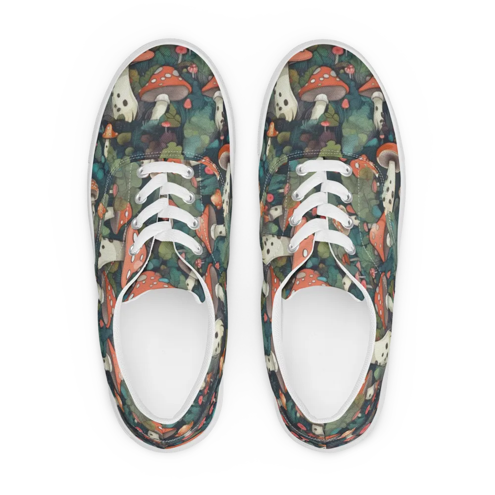 Toadstool Canopy on Men's Lace-Up Canvas Shoes — Front