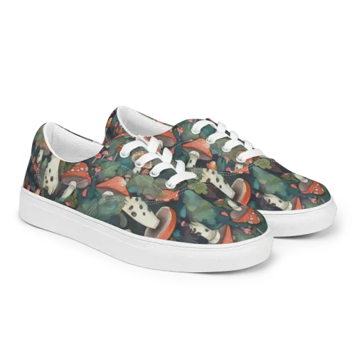 Toadstool Canopy on a Men's Lace-Up Canvas Shoes