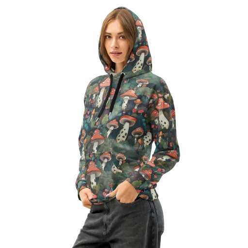 Toadstool Canopy on a Cotton Hoodie
