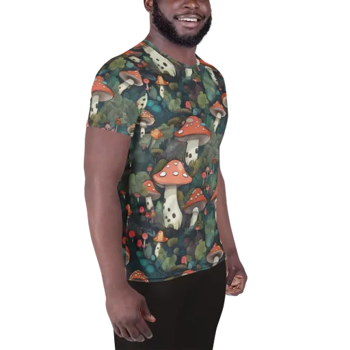 Toadstool Canopy on a Men's Athletic T-Shirt
