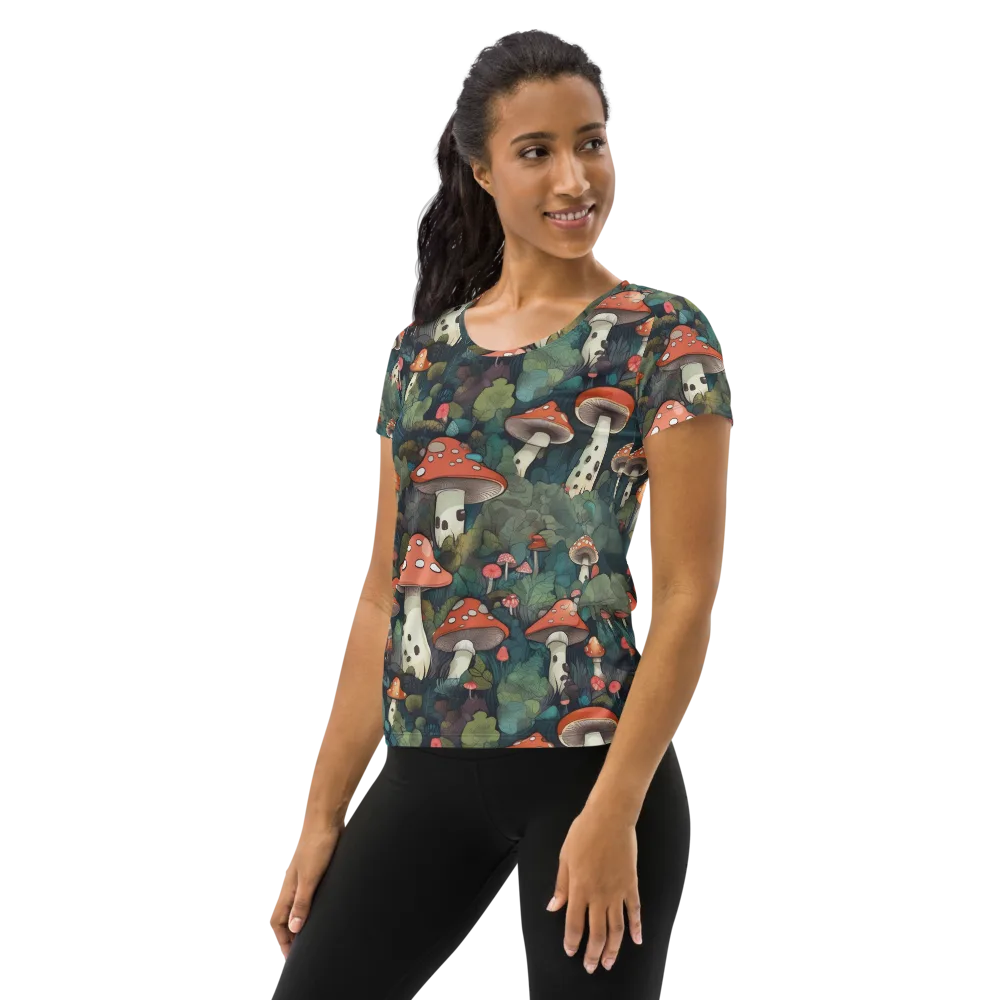Toadstool Canopy on Women's Athletic T-Shirt — Left