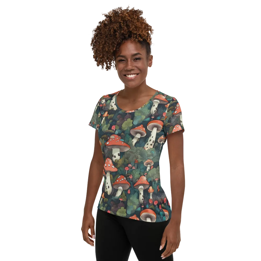 Toadstool Canopy on Women's Athletic T-Shirt — Left