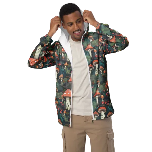 Toadstool Canopy on a Men's Windbreaker