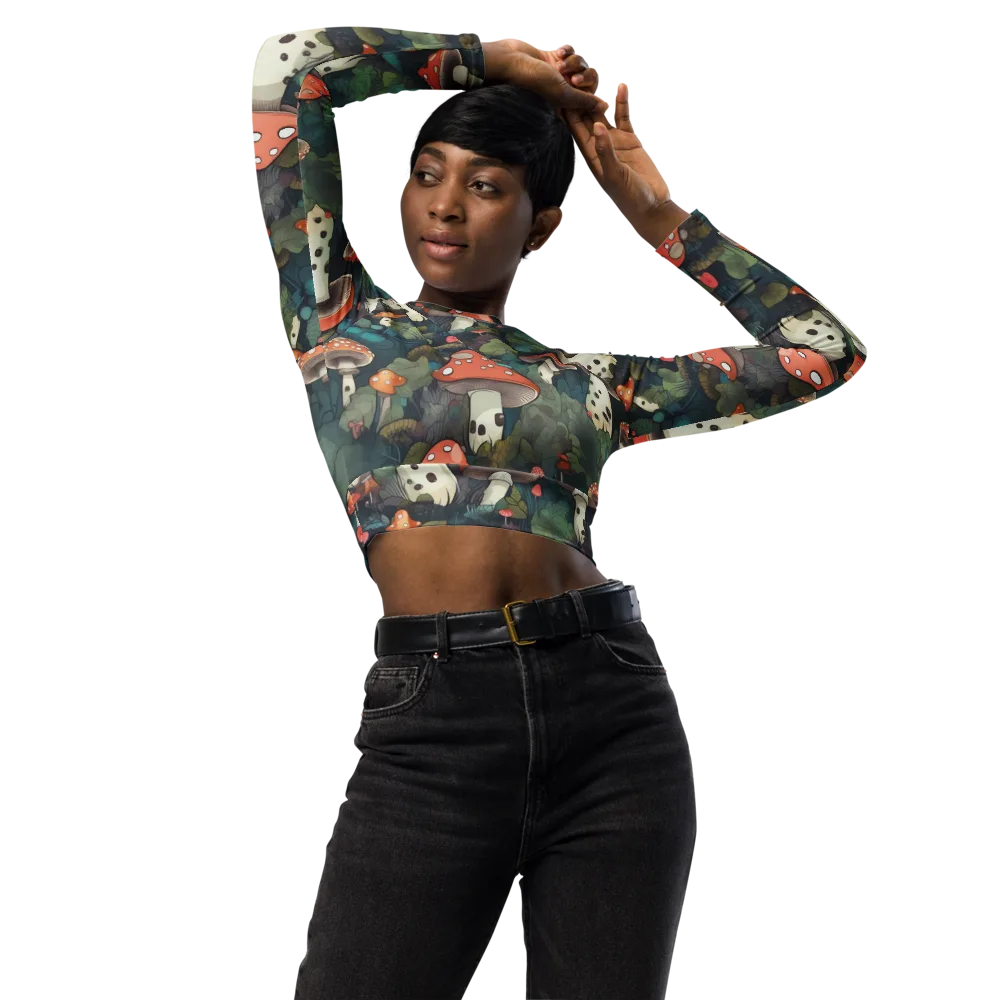 Toadstool Canopy on Long Sleeve Crop Top — Front