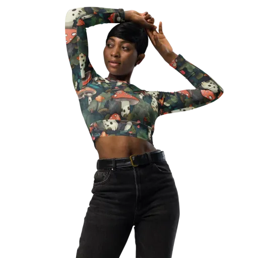 Toadstool Canopy on a Long Sleeve Crop Top