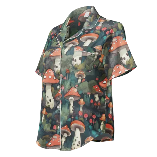 Toadstool Canopy on a Women's Short Sleeve Pajama Top