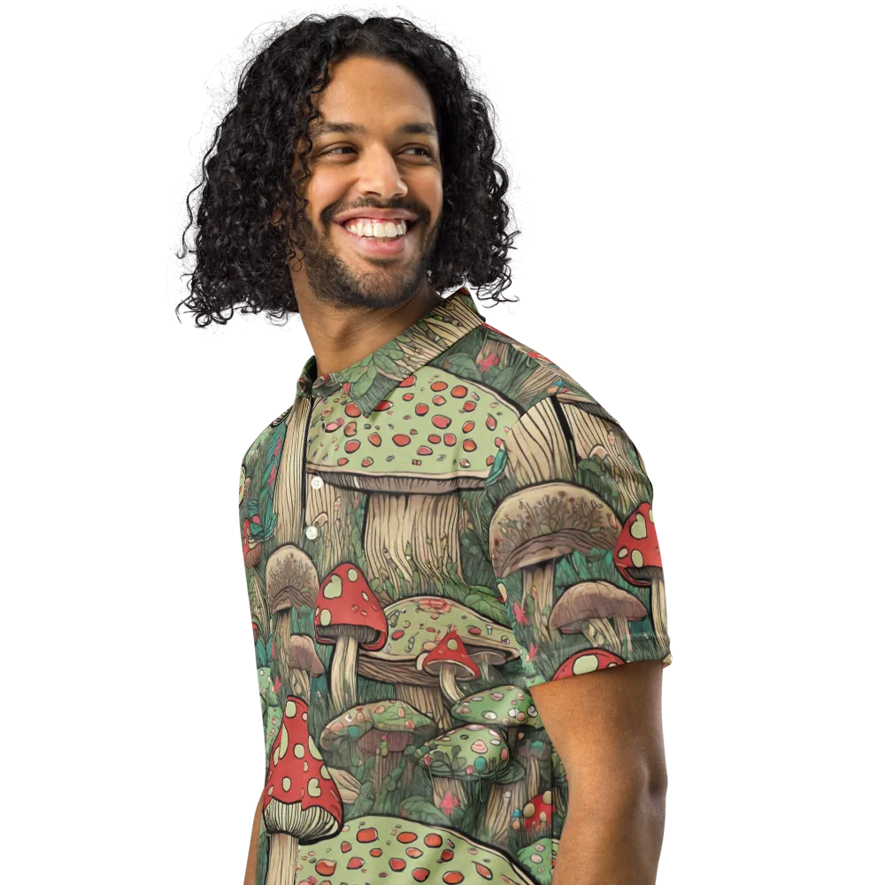 Toadstool Grove on Men's Slim Fit Polo Shirt — Left Front