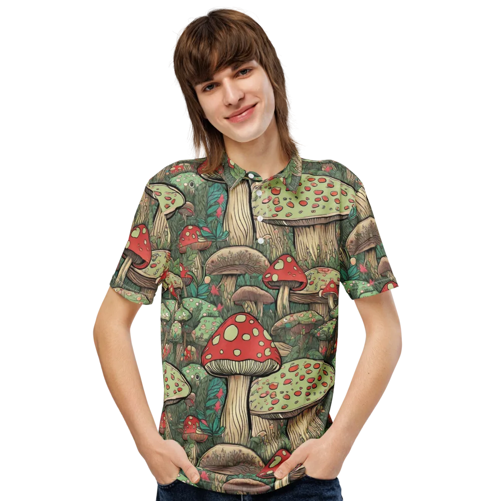 Toadstool Grove on Men's Slim Fit Polo Shirt — Front