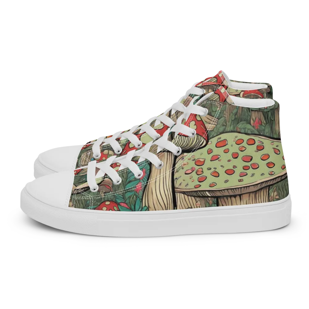 Toadstool Grove on Men's High Top Canvas Shoes — Left