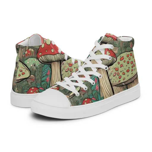 Toadstool Grove on a Men's High Top Canvas Shoes