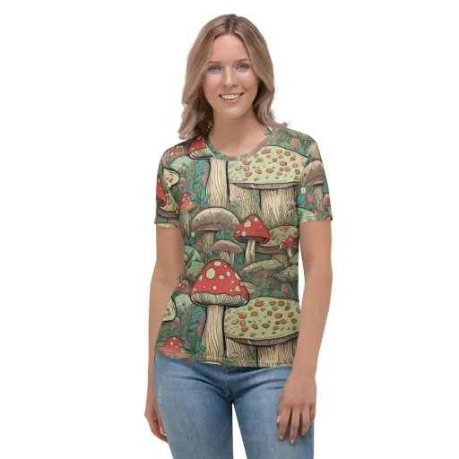 Toadstool Grove on a Women's Crew Neck T-Shirt