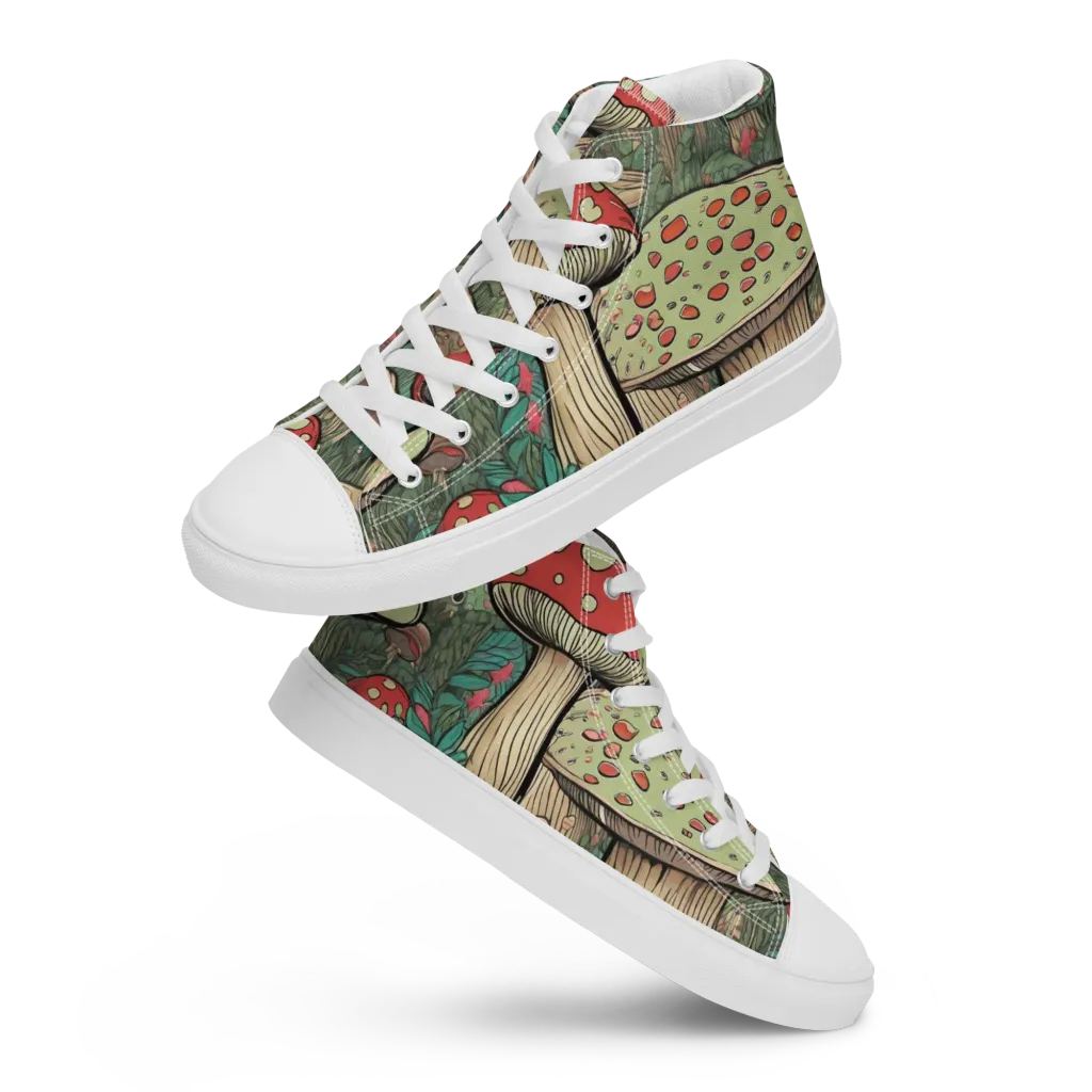 Toadstool Grove on Women's High Top Canvas Shoes — Front