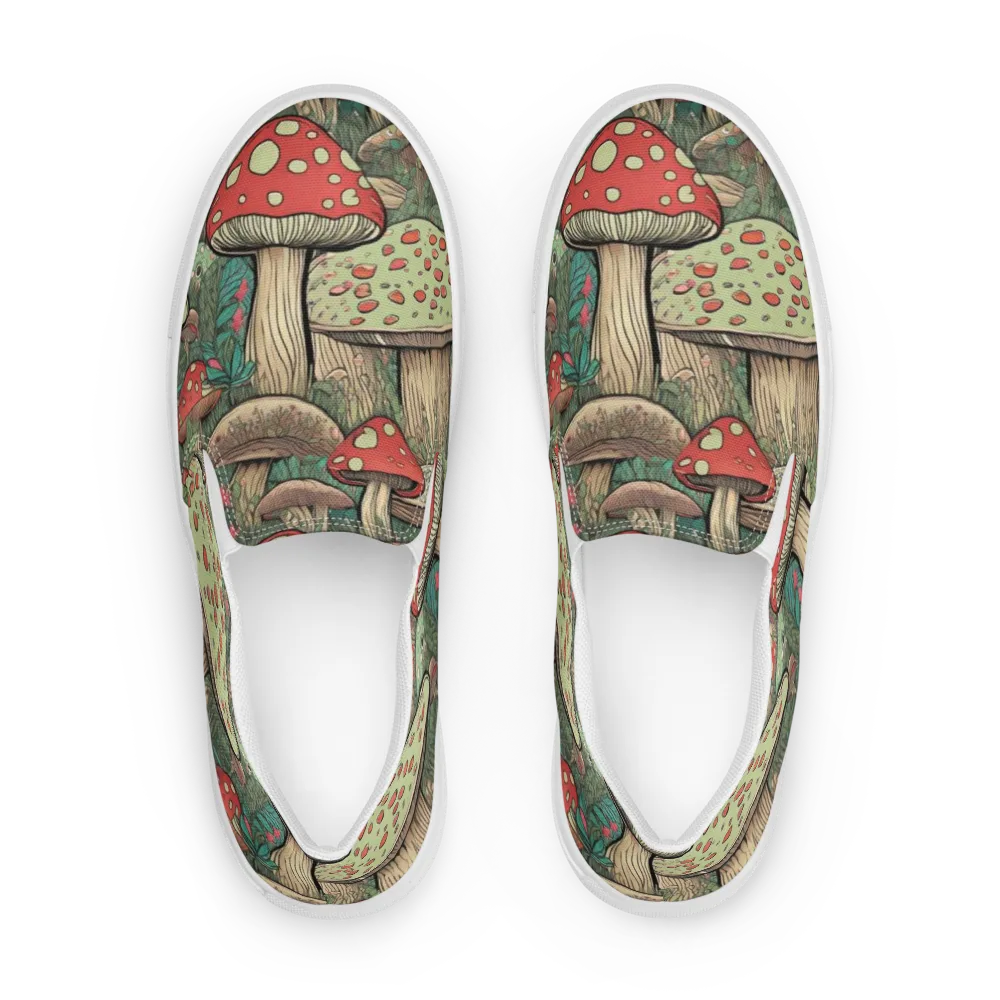 Toadstool Grove on Men's Slip-On Canvas Shoes — Front