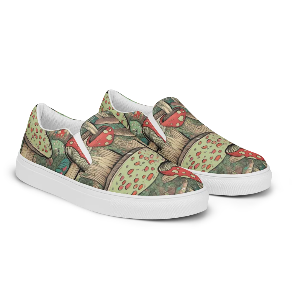Toadstool Grove on Men's Slip-On Canvas Shoes — Right Front