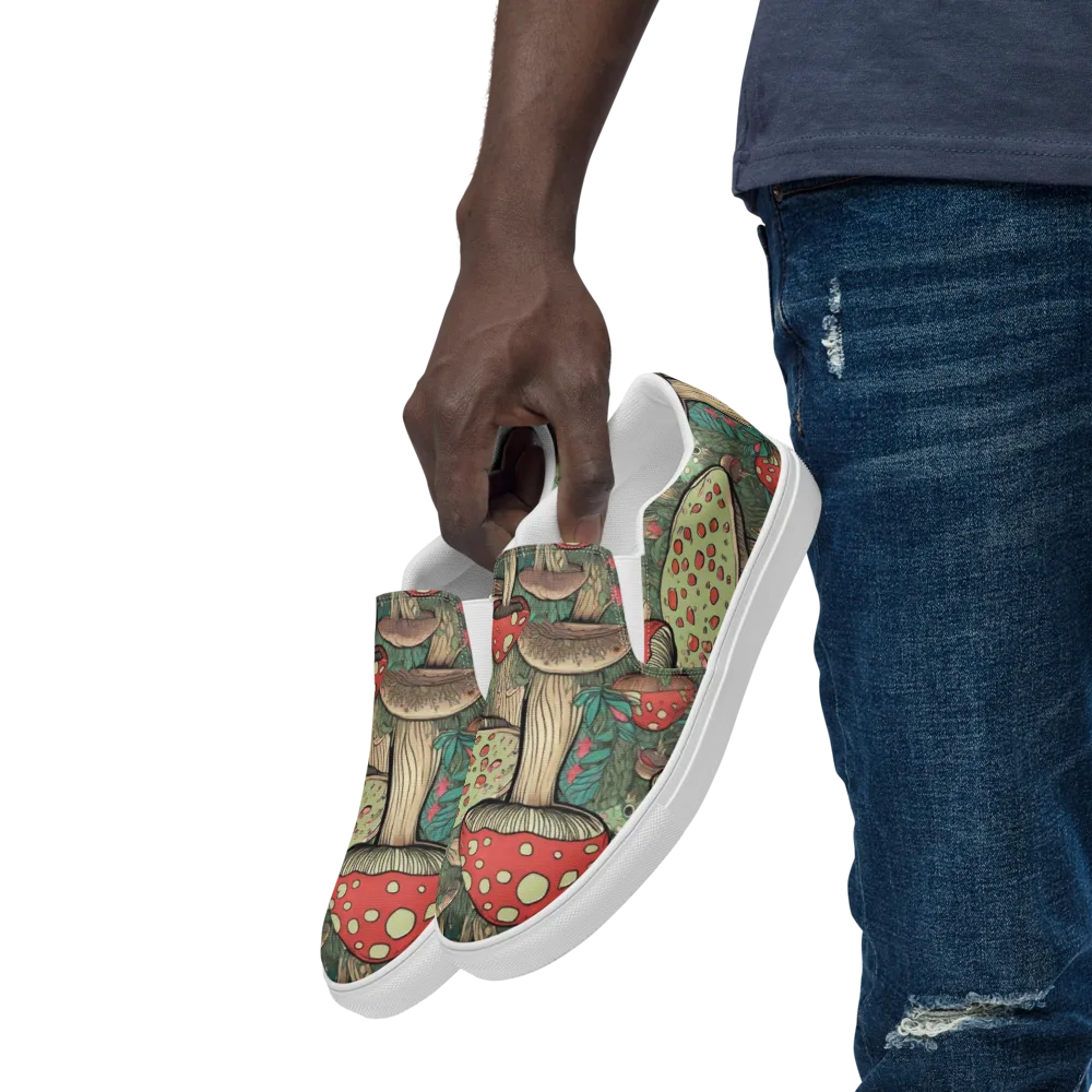 Toadstool Grove on Men's Slip-On Canvas Shoes — Left Front