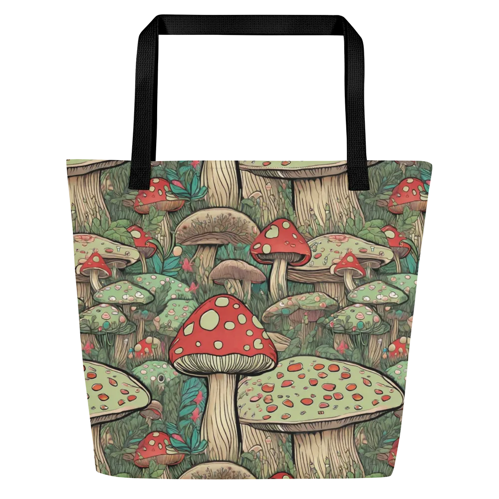 Toadstool Grove on Large Tote Bag W/ Pocket — Front