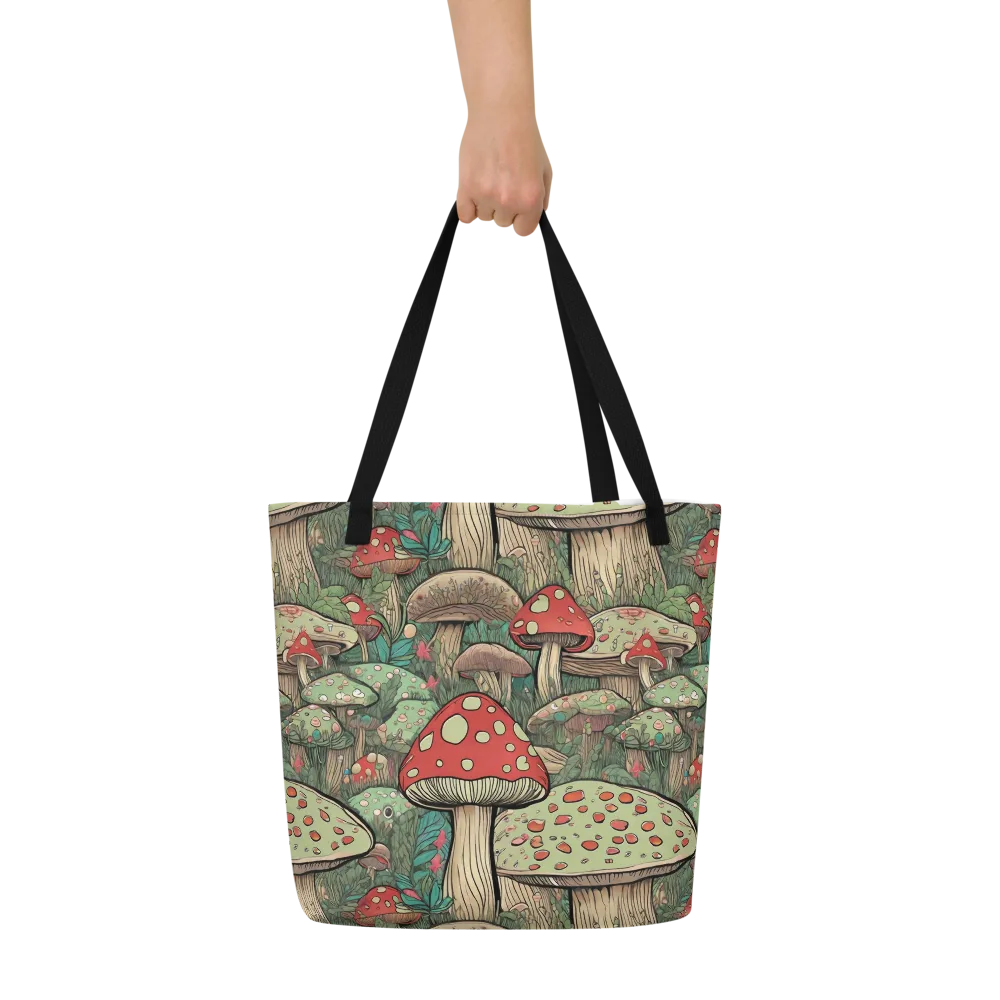 Toadstool Grove on Large Tote Bag W/ Pocket — Front