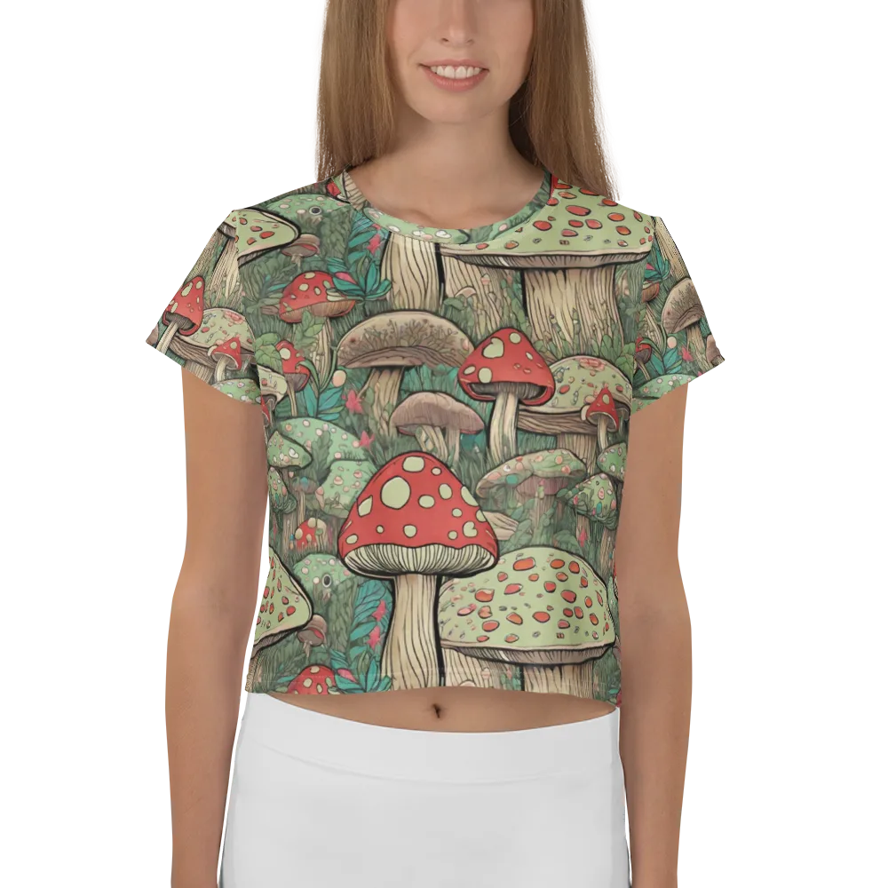 Toadstool Grove on Crop Tee — Front