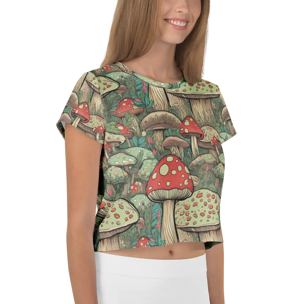 Toadstool Grove on Crop Tee — Right