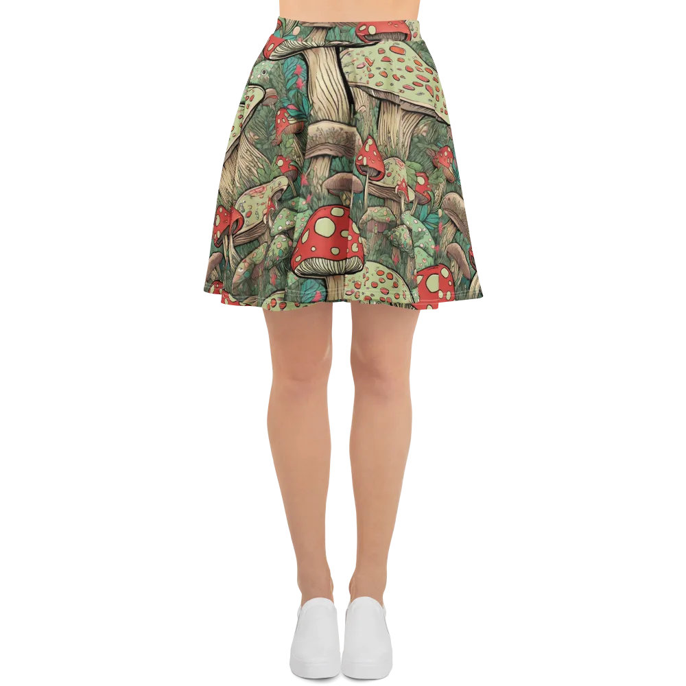 Toadstool Grove on Skater Skirt — Front