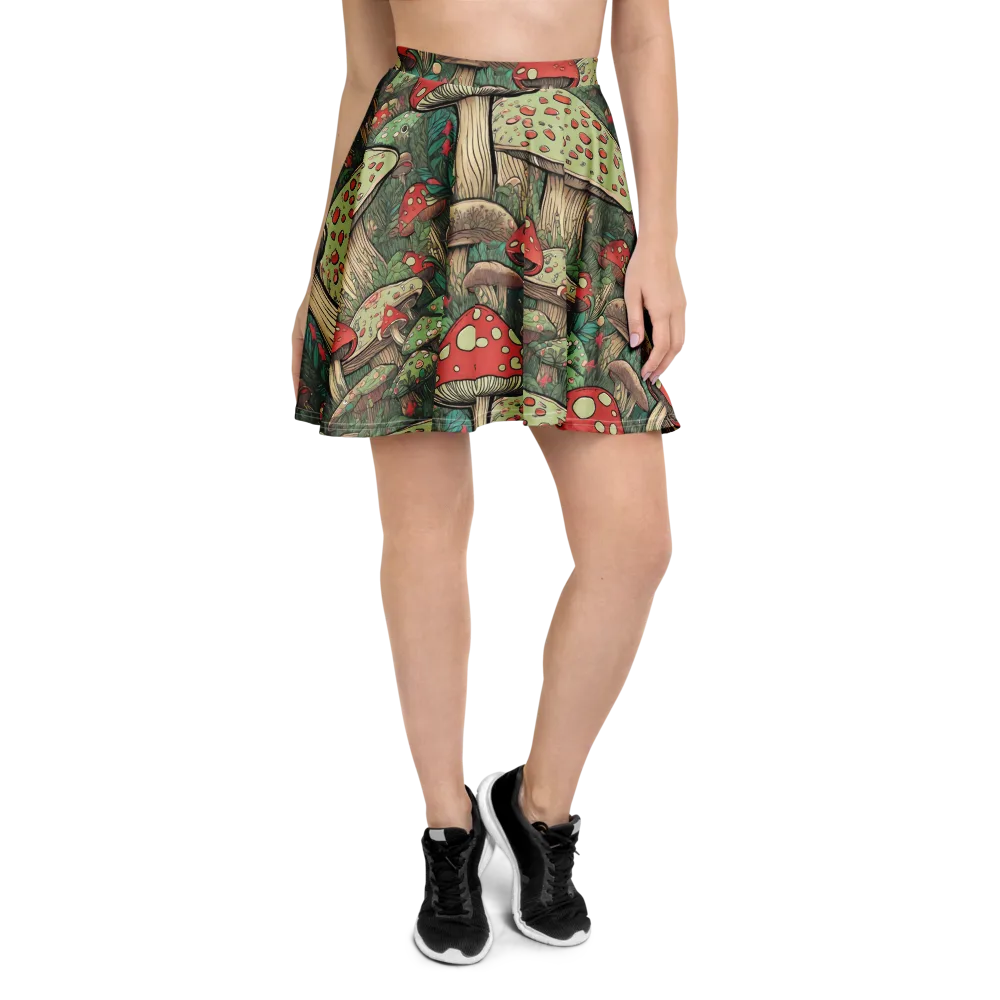 Toadstool Grove on Skater Skirt — Front