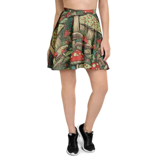 Toadstool Grove on a Skater Skirt