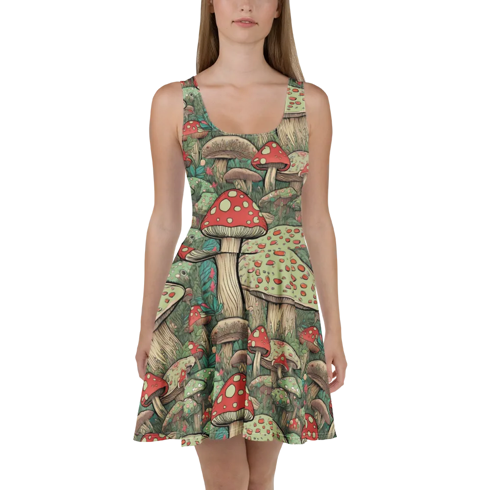 Toadstool Grove on Skater Dress — Front