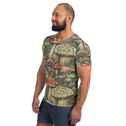 Toadstool Grove on a Men's Athletic T-Shirt