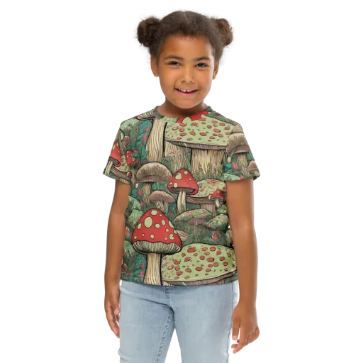 Toadstool Grove on a Kids Crew Neck T-Shirt