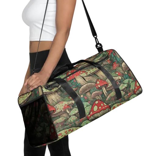 Toadstool Grove on a Duffle Bag