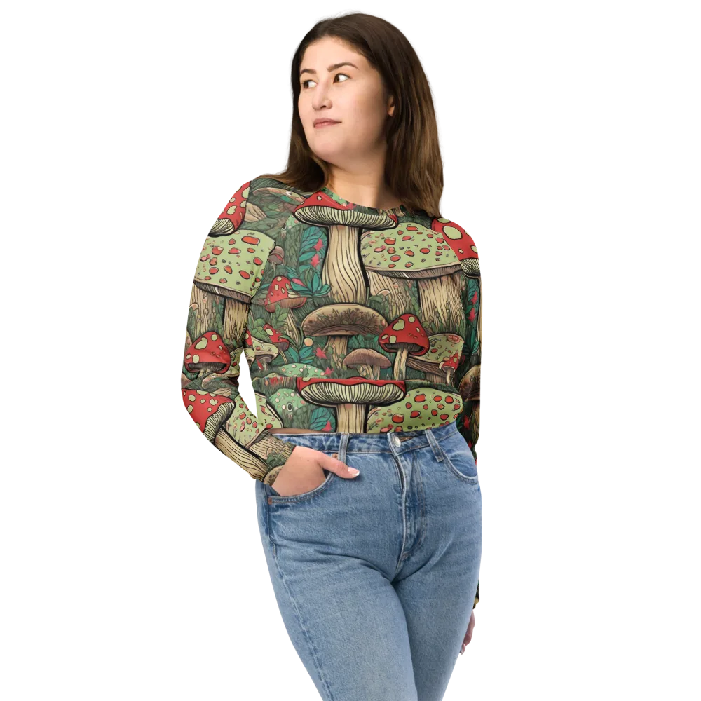 Toadstool Grove on Long Sleeve Crop Top — Front