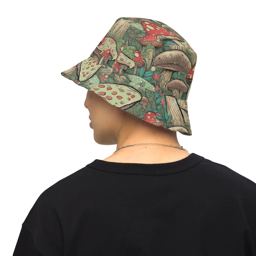 Toadstool Grove on Reversible Bucket Hat — Back Inside