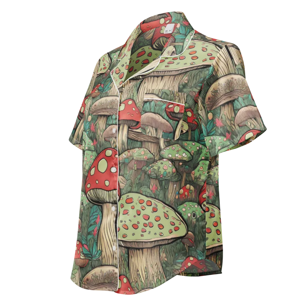 Toadstool Grove on Women's Short Sleeve Pajama Top — Left Front