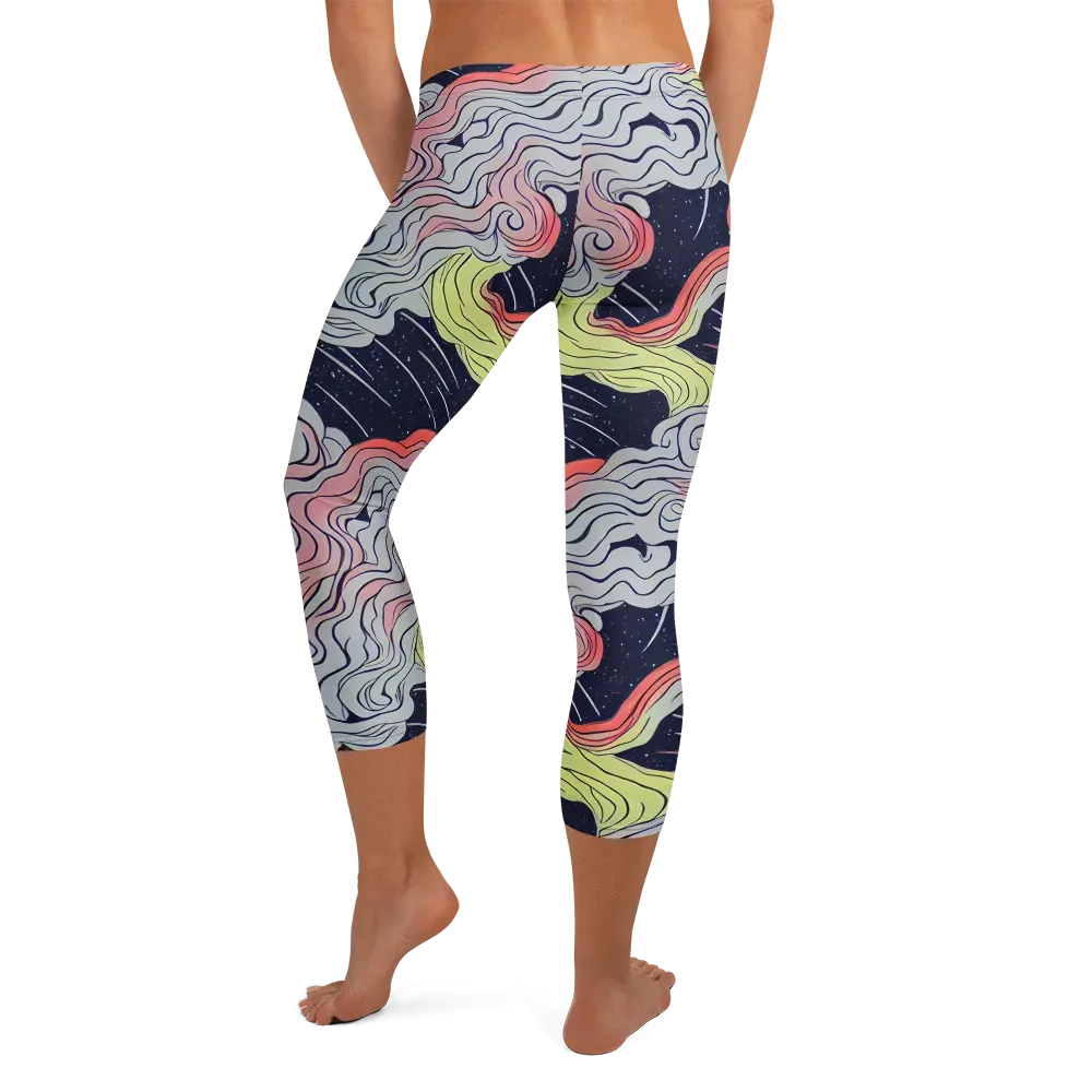 Stardust Drapery on Capri Leggings — Back