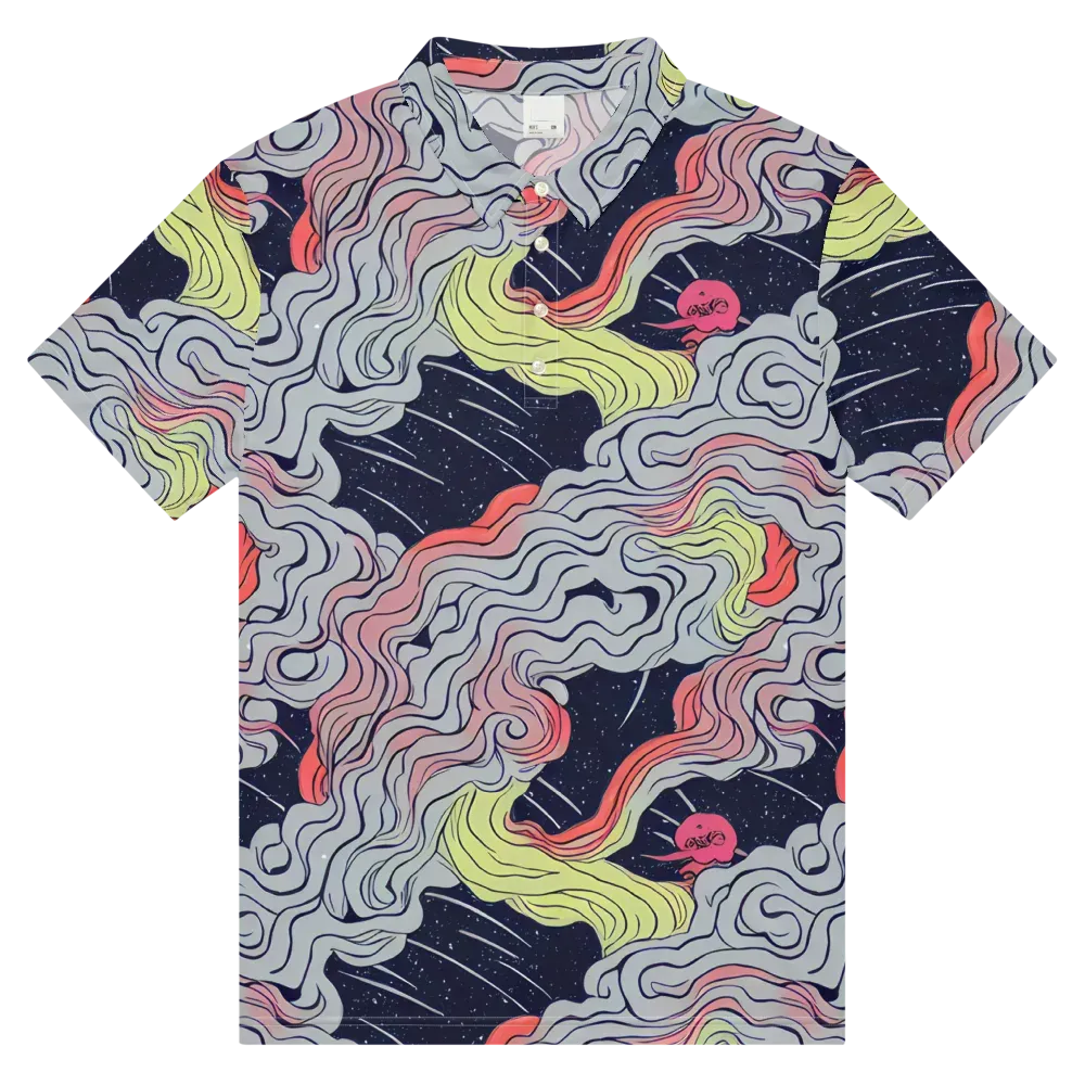 Stardust Drapery on Men's Slim Fit Polo Shirt — Front