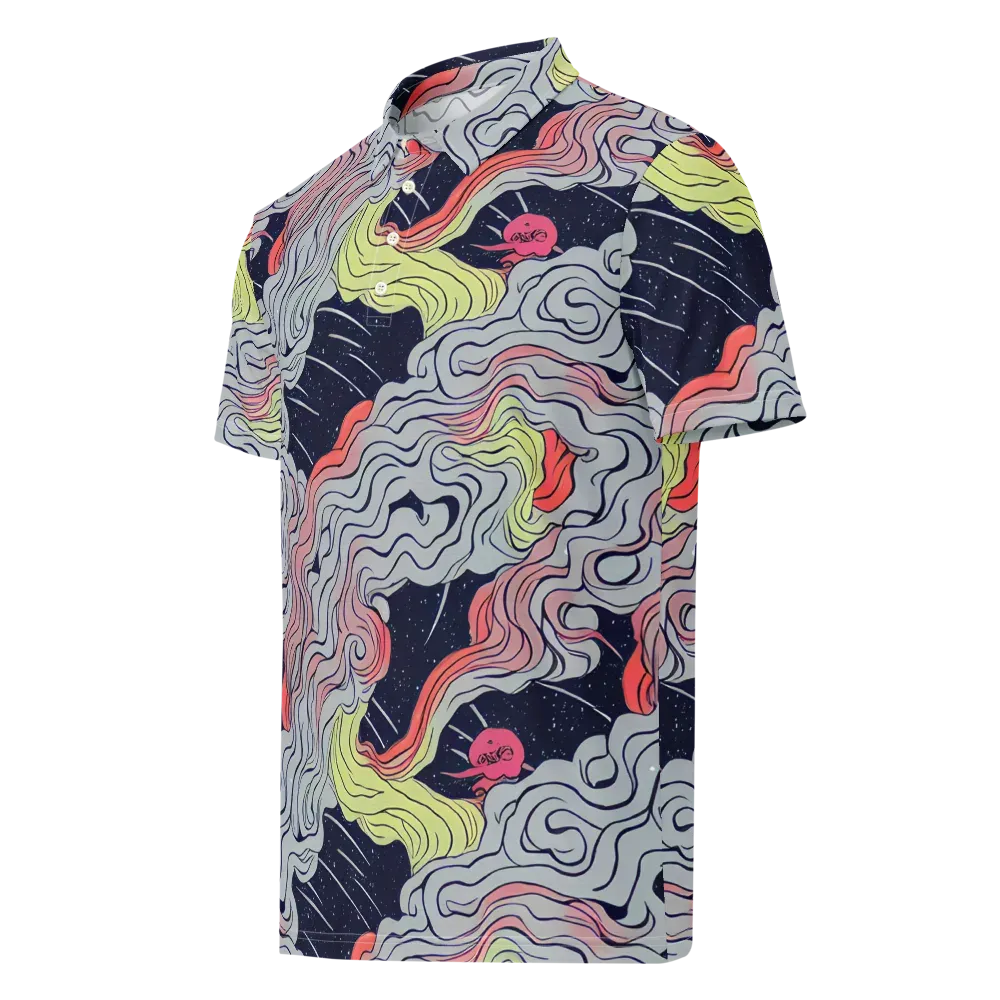 Stardust Drapery on Men's Slim Fit Polo Shirt — Left Front