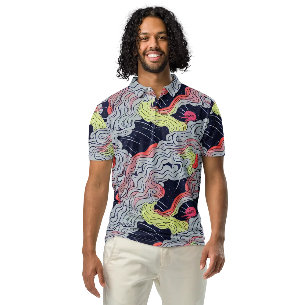 Stardust Drapery on Men's Slim Fit Polo Shirt — Front