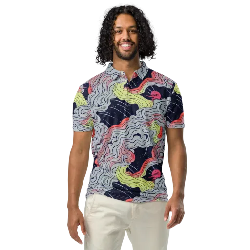 Stardust Drapery on a Men's Slim Fit Polo Shirt