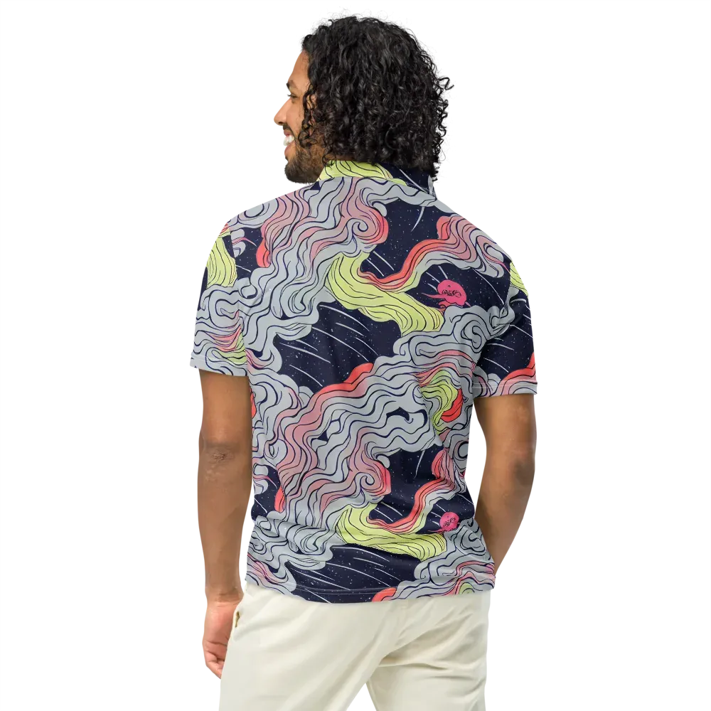 Stardust Drapery on Men's Slim Fit Polo Shirt — Back