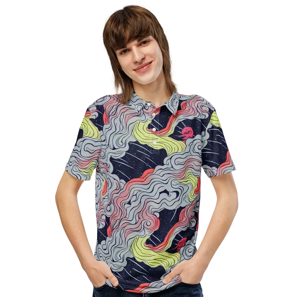 Stardust Drapery on Men's Slim Fit Polo Shirt — Front