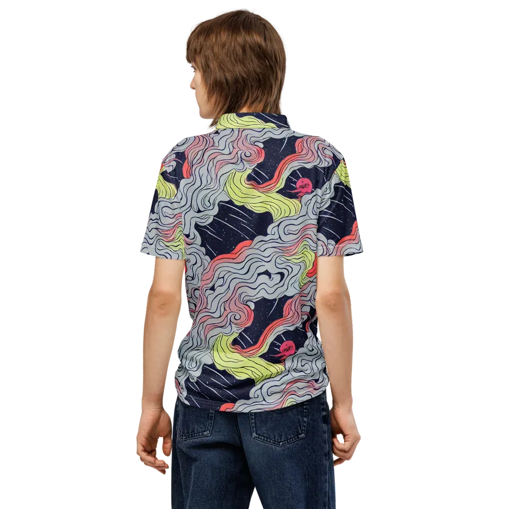 Stardust Drapery on Men's Slim Fit Polo Shirt — Back