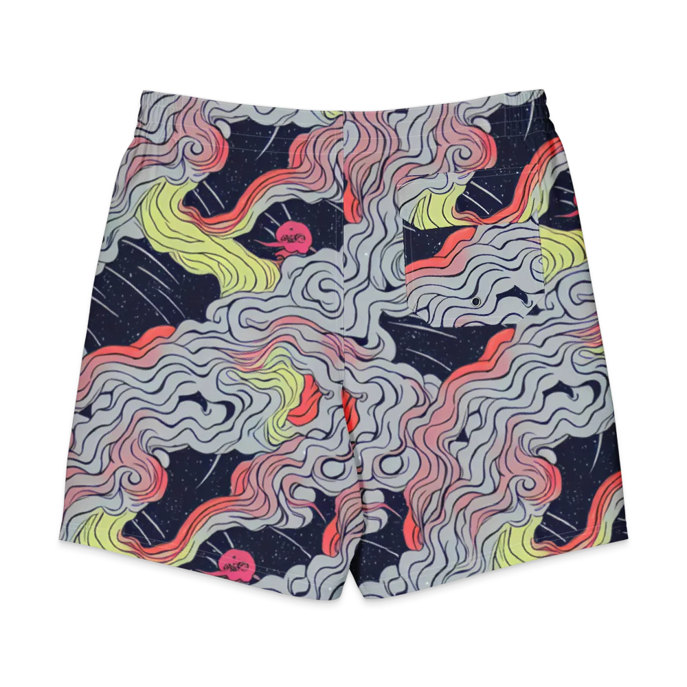 Stardust Drapery on Men's Board Shorts — Back
