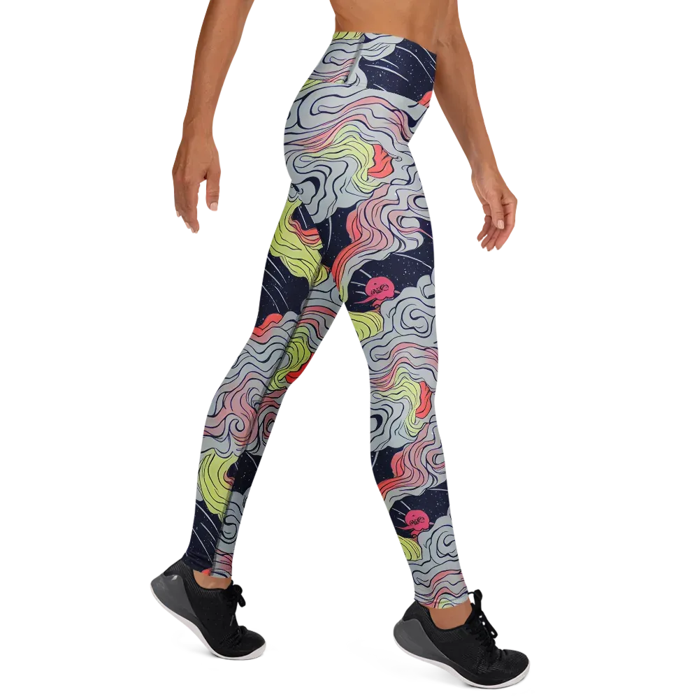 Stardust Drapery on Yoga Leggings — Right