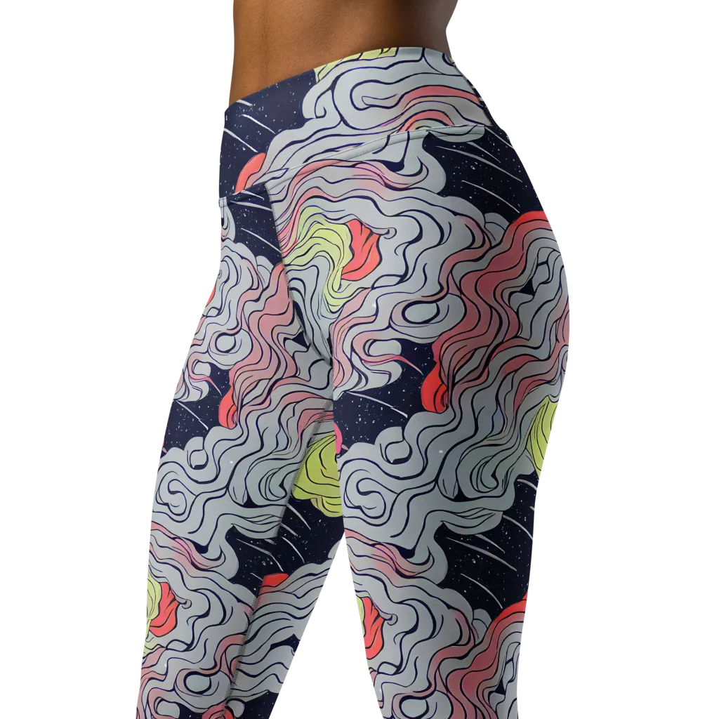 Stardust Drapery on Yoga Leggings — Left Front